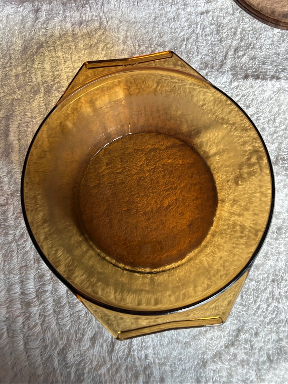 Vintage Arcopal Amber Casserole Dish.